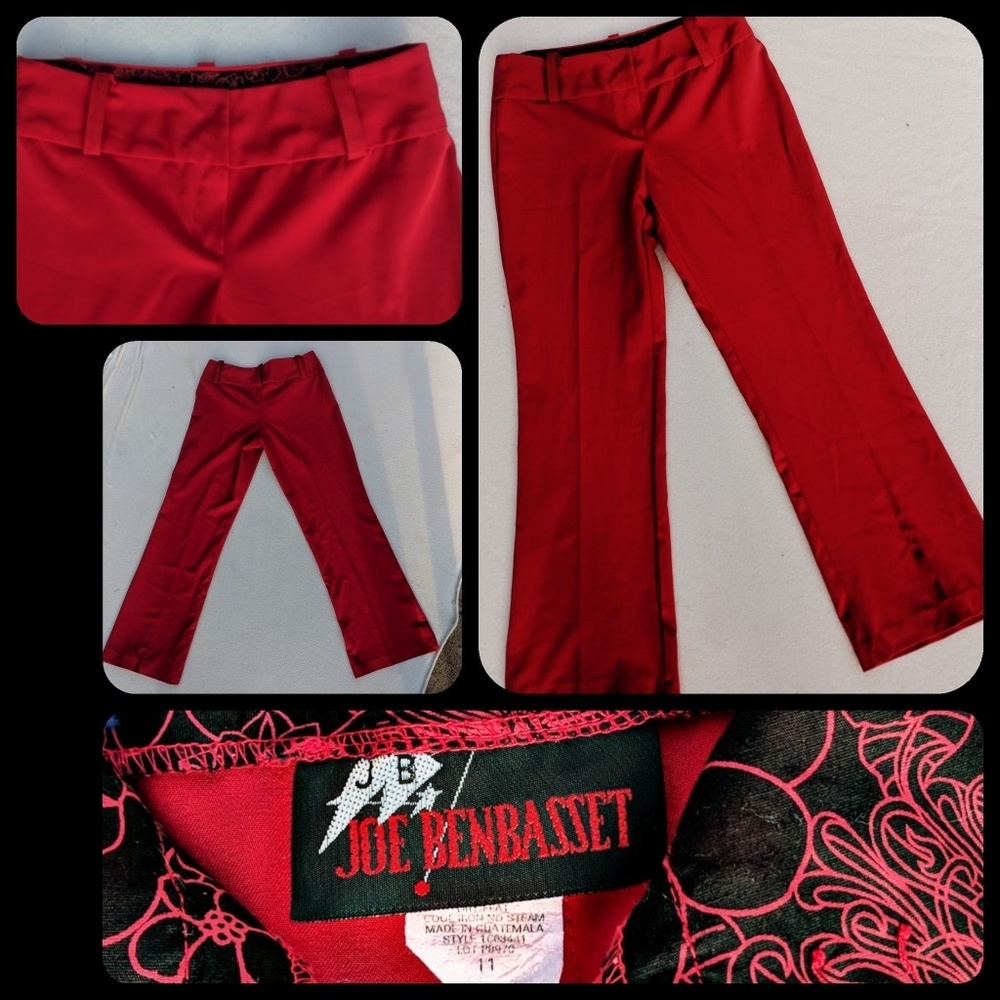 Sexy red Joe Benbasset pleated dress slacks